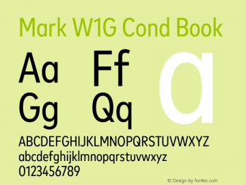 MarkW1G-CondBook 1.000 Font Sample