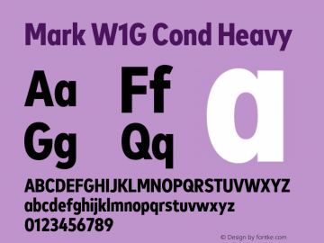 MarkW1G-CondHeavy 1.000 Font Sample