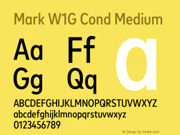 MarkW1G-CondMedium 1.000 Font Sample
