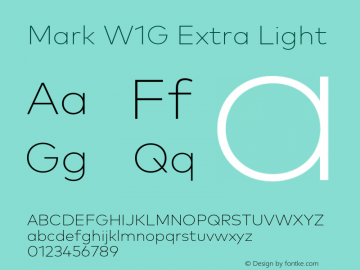 MarkW1G-ExtraLight 1.000 Font Sample