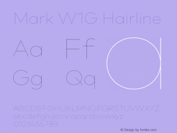 MarkW1G-Hairline 1.000 Font Sample