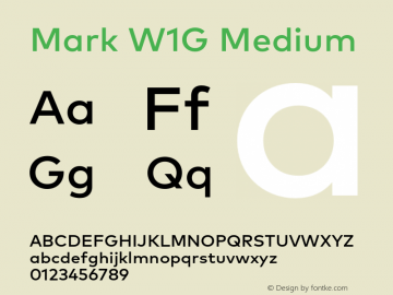 MarkW1G-Medium 1.000 Font Sample