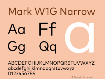 MarkW1G-Narrow 1.000 Font Sample