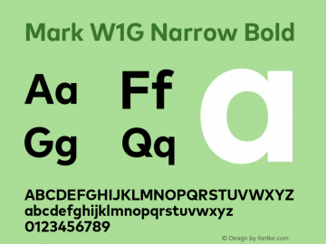 MarkW1G-NarrowBold 1.000 Font Sample