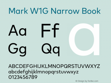 MarkW1G-NarrowBook 1.000 Font Sample