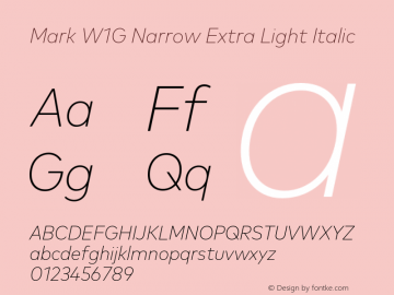 MarkW1G-NarrowExtraLightItalic 1.000图片样张