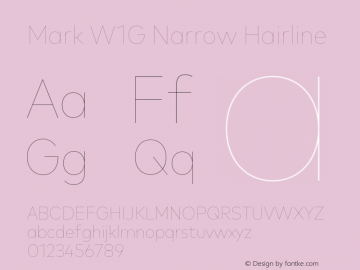 MarkW1G-NarrowHairline 1.000 Font Sample