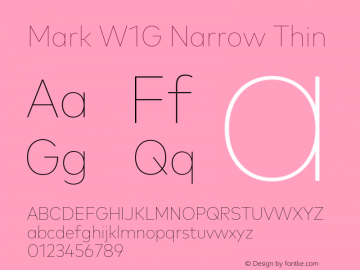 MarkW1G-NarrowThin 1.000 Font Sample