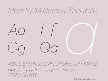 MarkW1G-NarrowThinItalic 1.000图片样张