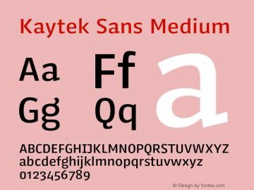 KaytekSans-Medium Version 1.00 Font Sample