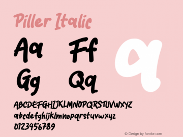 Piller Italic Version 001.000 Font Sample