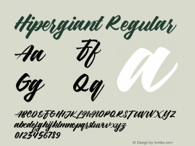 Hipergiant Version 1.000 Font Sample