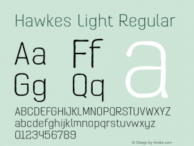 Hawkes Light Regular Version 1.000;hotconv 1.0.109;makeotfexe 2.5.65596图片样张