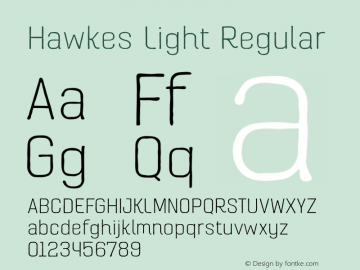 Hawkes Light Regular Version 1.000;hotconv 1.0.109;makeotfexe 2.5.65596图片样张