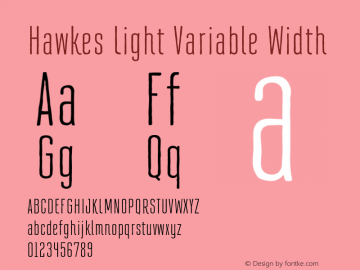 Hawkes Light Variable Width Version 1.000;hotconv 1.0.109;makeotfexe 2.5.65596图片样张