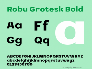 RobuGrotesk-Bold Version 1.000;PS 001.000;hotconv 1.0.88;makeotf.lib2.5.64775 Font Sample