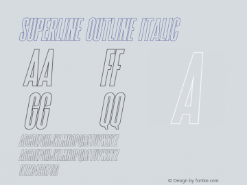 Superline Outline Italic Version 1.000图片样张