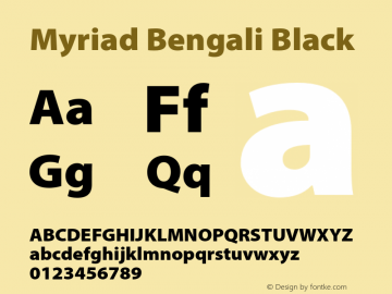 Myriad Bengali Black Version 1.062;PS 1.58;hotconv 16.6.54;makeotf.lib2.5.65590 Font Sample