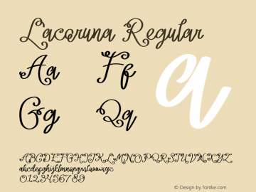 Lacoruna Version 1.00;February 17, 2020;FontCreator 11.5.0.2422 32-bit Font Sample