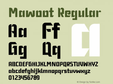 Mawoot Version 1.00;February 11, 2020; Font Sample