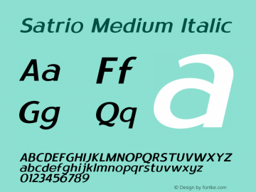 Satrio-MediumItalic Version 1.000图片样张