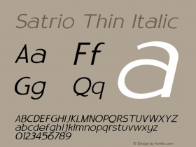 Satrio Thin Italic Version 1.000图片样张