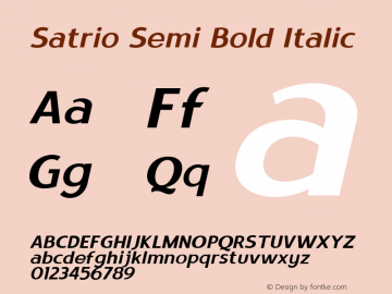 Satrio Semi Bold Italic Version 1.000图片样张