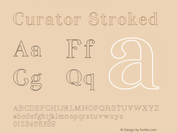 Curator-Stroked Version 1.000;PS 001.000;hotconv 1.0.88;makeotf.lib2.5.64775 Font Sample
