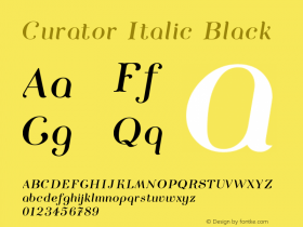 Curator-ItalicBlack Version 1.000;PS 001.000;hotconv 1.0.88;makeotf.lib2.5.64775 Font Sample