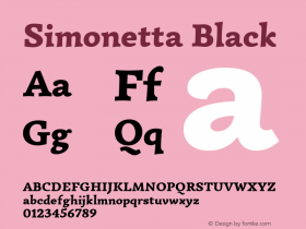 Simonetta Black Version 1.004 Font Sample