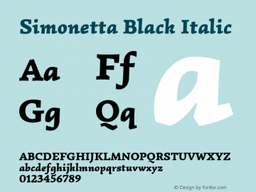 Simonetta Black Italic Version 1.004 Font Sample