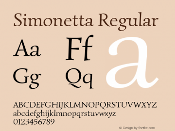 Simonetta Regular Version 1.004 Font Sample