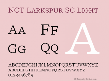 NCTLarkspurSC-Light Version 1.000 Font Sample