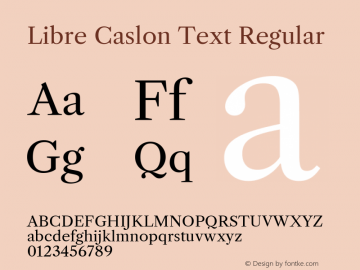 Libre Caslon Text Regular Version 1.100; ttfautohint (v1.6) -l 8 -r 50 -G 200 -x 14 -D latn -f none -w G -X 