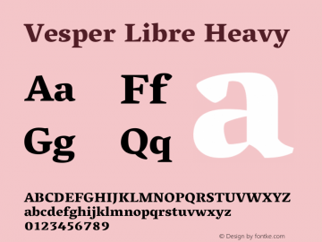 Vesper Libre Heavy Version 1.058 Font Sample
