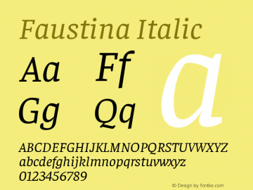 Faustina Italic Version 1.006; ttfautohint (v1.5)图片样张