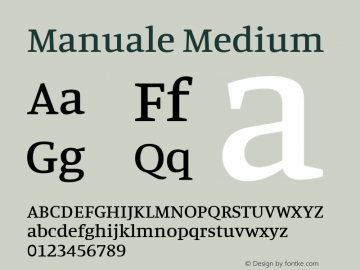 Manuale Medium Version 0.075 Font Sample