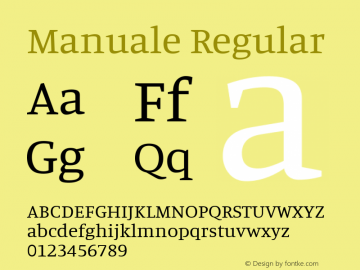 Manuale Regular Version 0.075 Font Sample