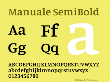 Manuale SemiBold Version 0.075 Font Sample
