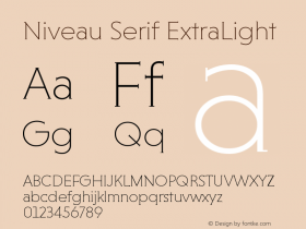 NiveauSerifExtraLight Version 1.000 Font Sample