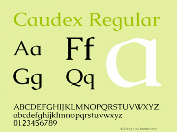 Caudex Version 1.01 Font Sample