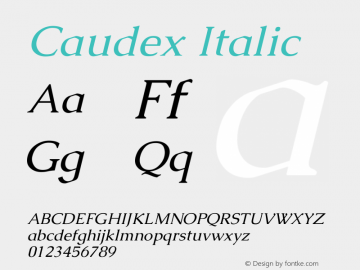 Caudex Italic Version 1.01图片样张