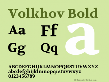 Volkhov Bold Version 1.010图片样张