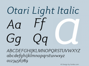 Otari-LightItalic Version 1.000图片样张