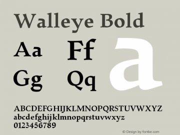 Walleye-Bold Version 1.000 Font Sample