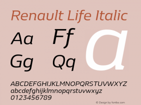 RenaultLife-Italic Version 1.000图片样张