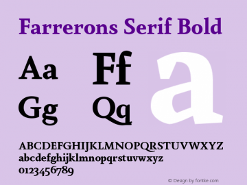 Farrerons Serif Bold Version 1.001; Fonts for Free; vk.com/fontsforfree图片样张
