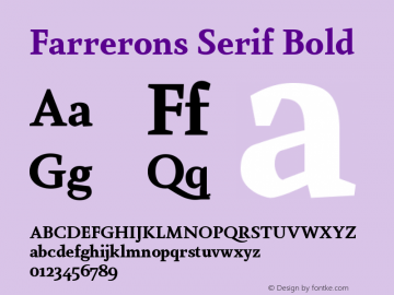 Farrerons Serif Bold Version 1.001; Fonts for Free; vk.com/fontsforfree Font Sample