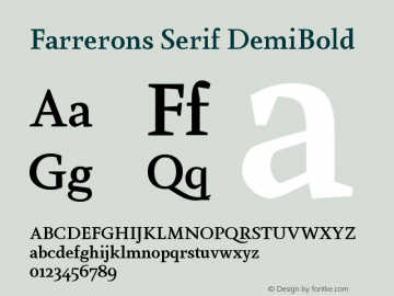 Farrerons Serif DemiBold Version 1.000; Fonts for Free; vk.com/fontsforfree Font Sample