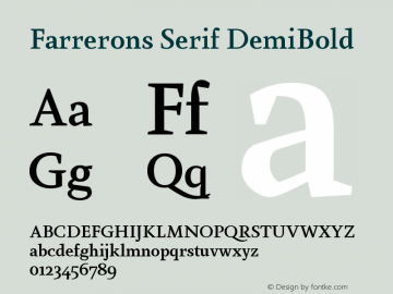 Farrerons Serif DemiBold Version 1.000; Fonts for Free; vk.com/fontsforfree图片样张